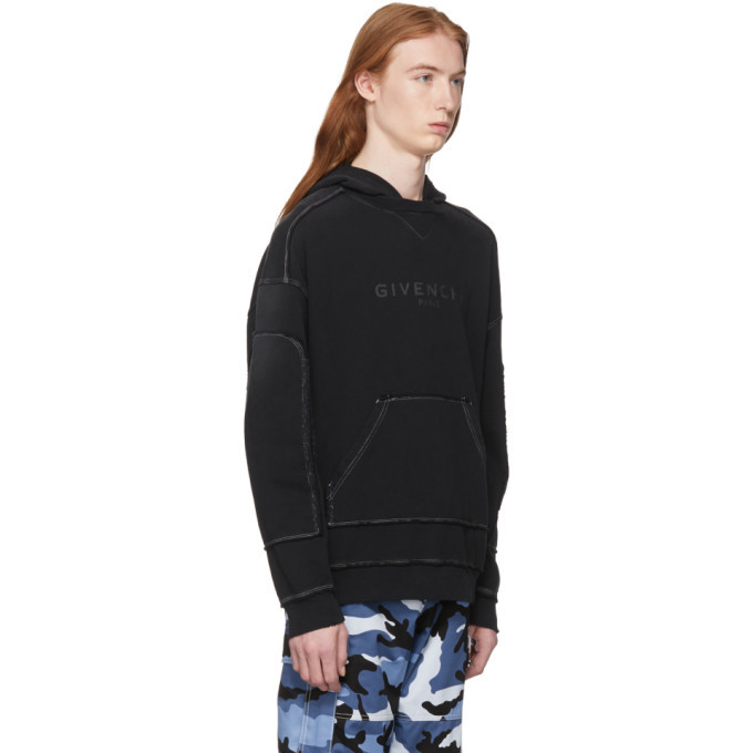 givenchy paris contrasting stitching hoodie