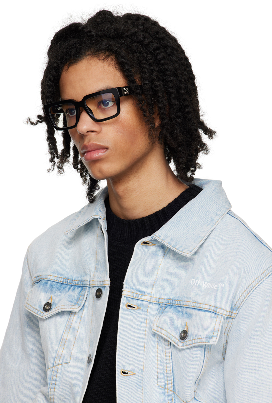OffWhite Black Blue Block Style 15 Glasses OffWhite