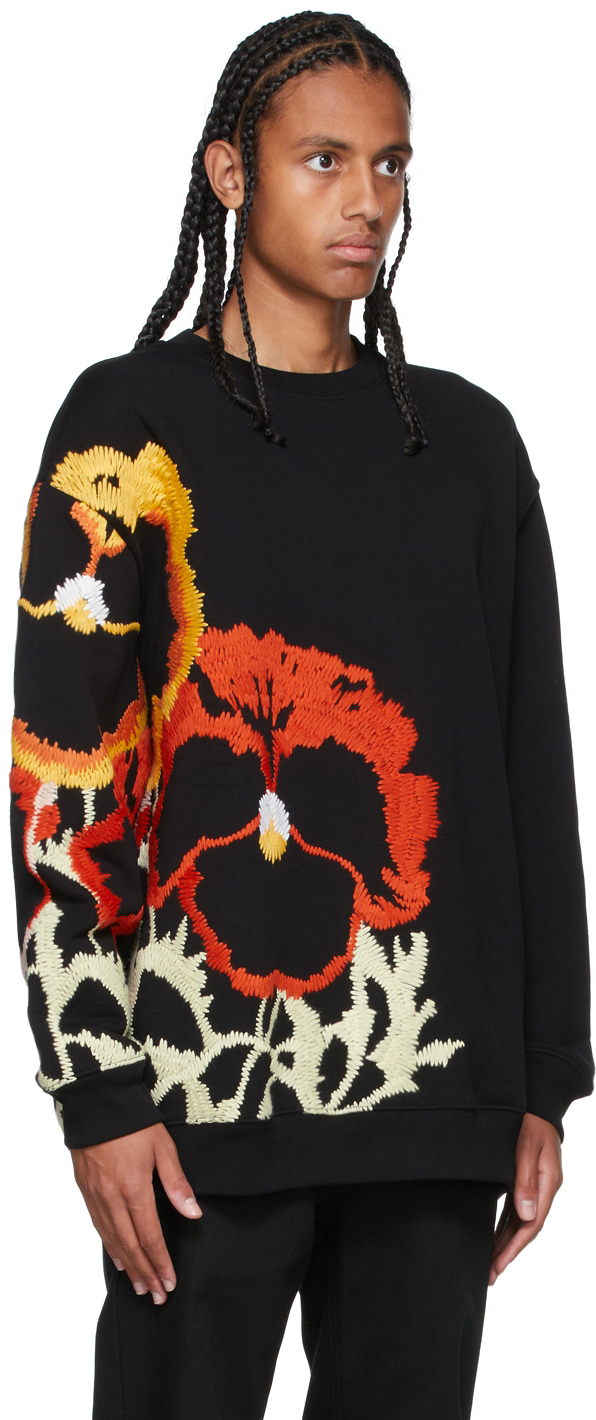 Loewe Black Pansies Embroidered 