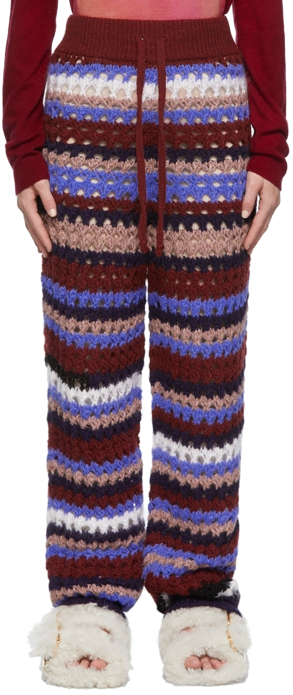 Marni Purple Striped Crochet Trousers Marni