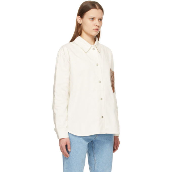Loewe White Denim Leather Pocket Jacket 