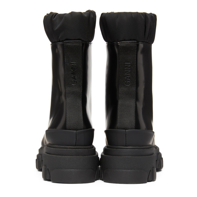 GANNI Black Brush Off Nylon Boots GANNI