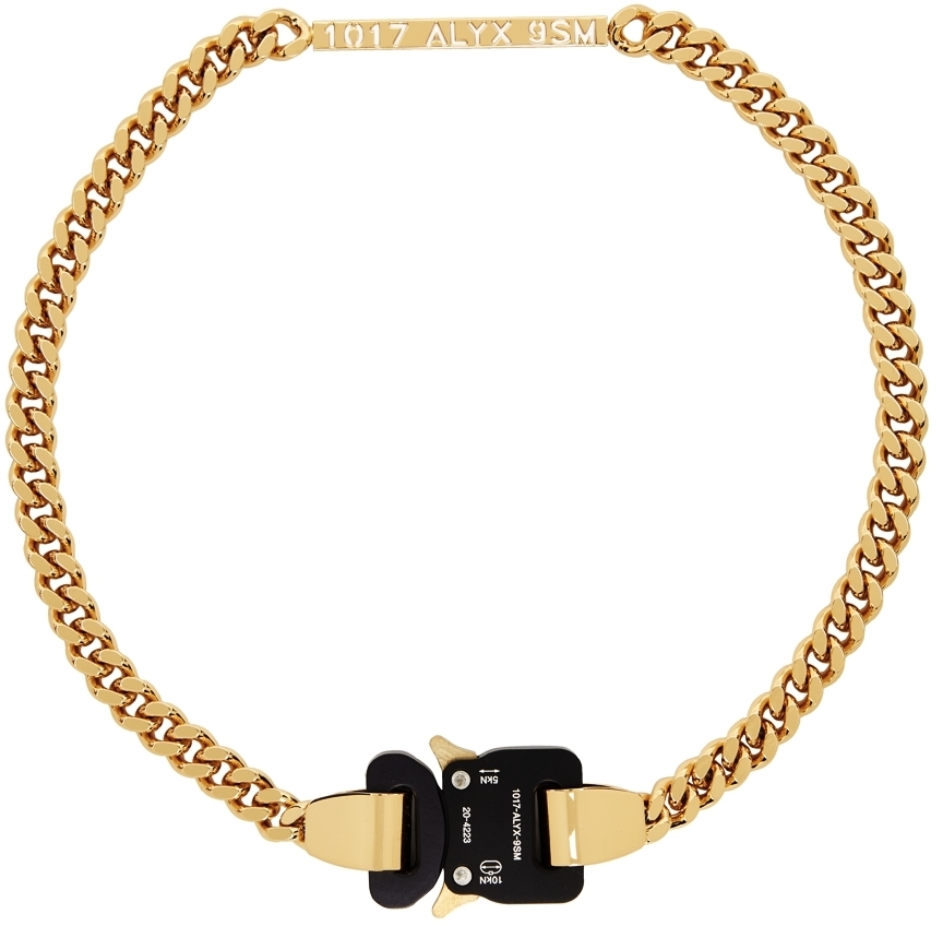 1017 ALYX 9SM Gold & Black Chain Link Buckle Necklace