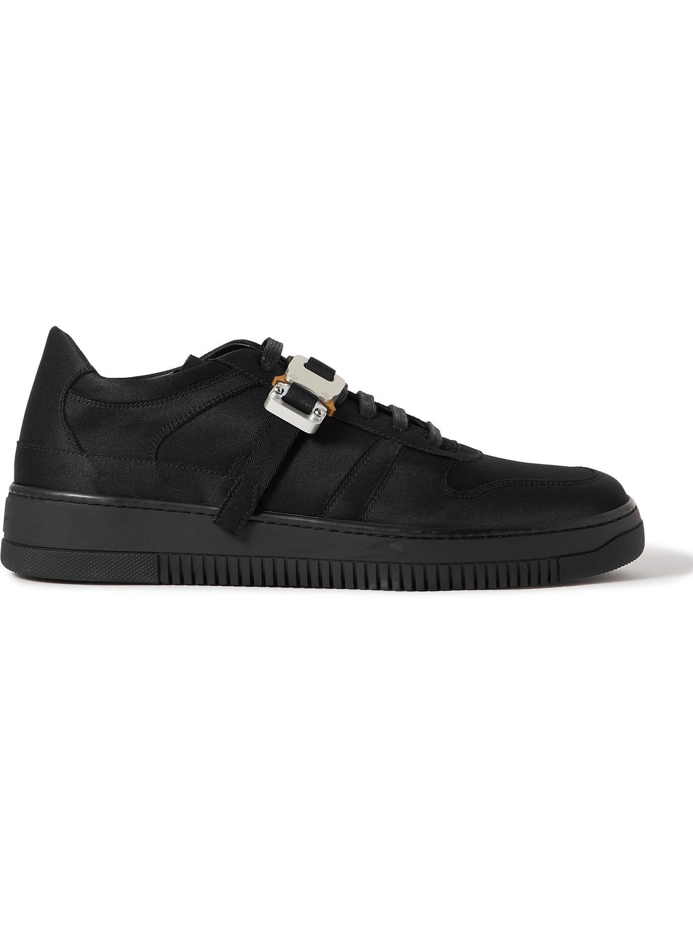 Photo: 1017 ALYX 9SM - Buckle-Embellished Satin Sneakers - Black