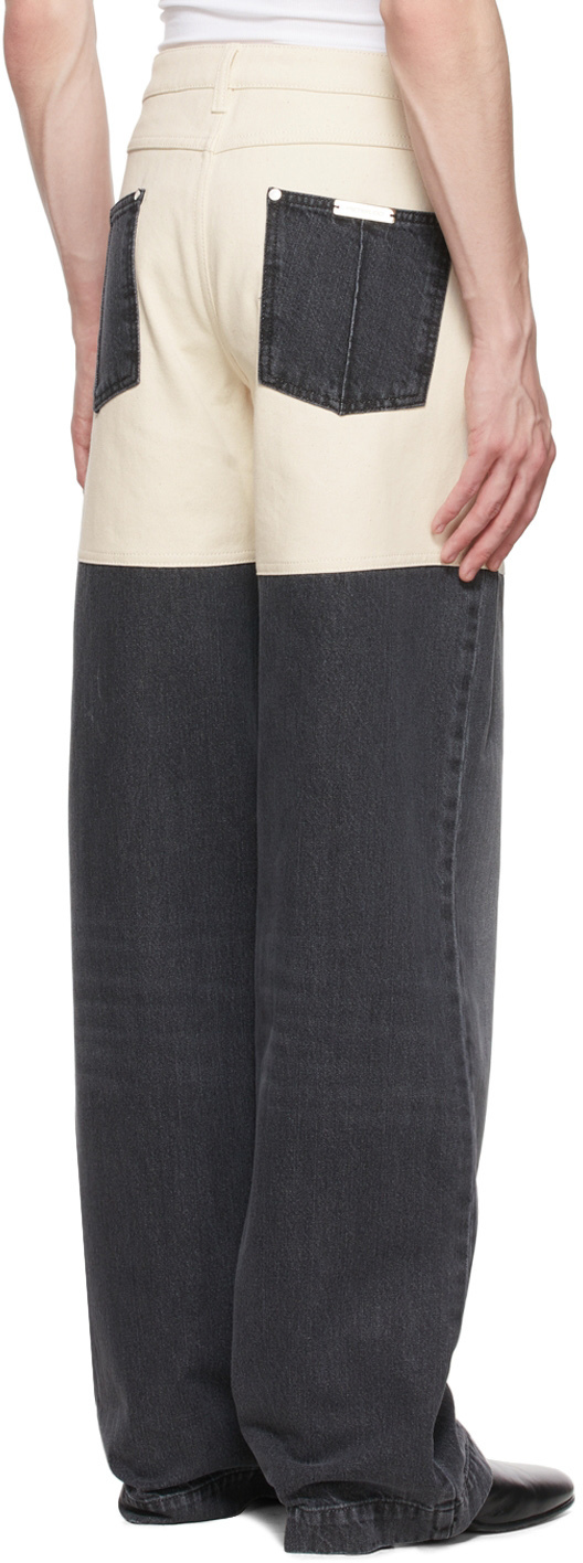 Peter Do OffWhite & Gray WideLeg Jeans Peter Do
