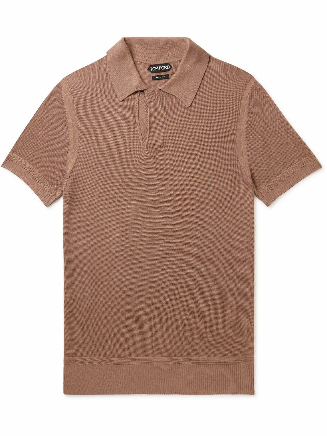 TOM FORD - Piqué Polo Shirt - Brown TOM FORD