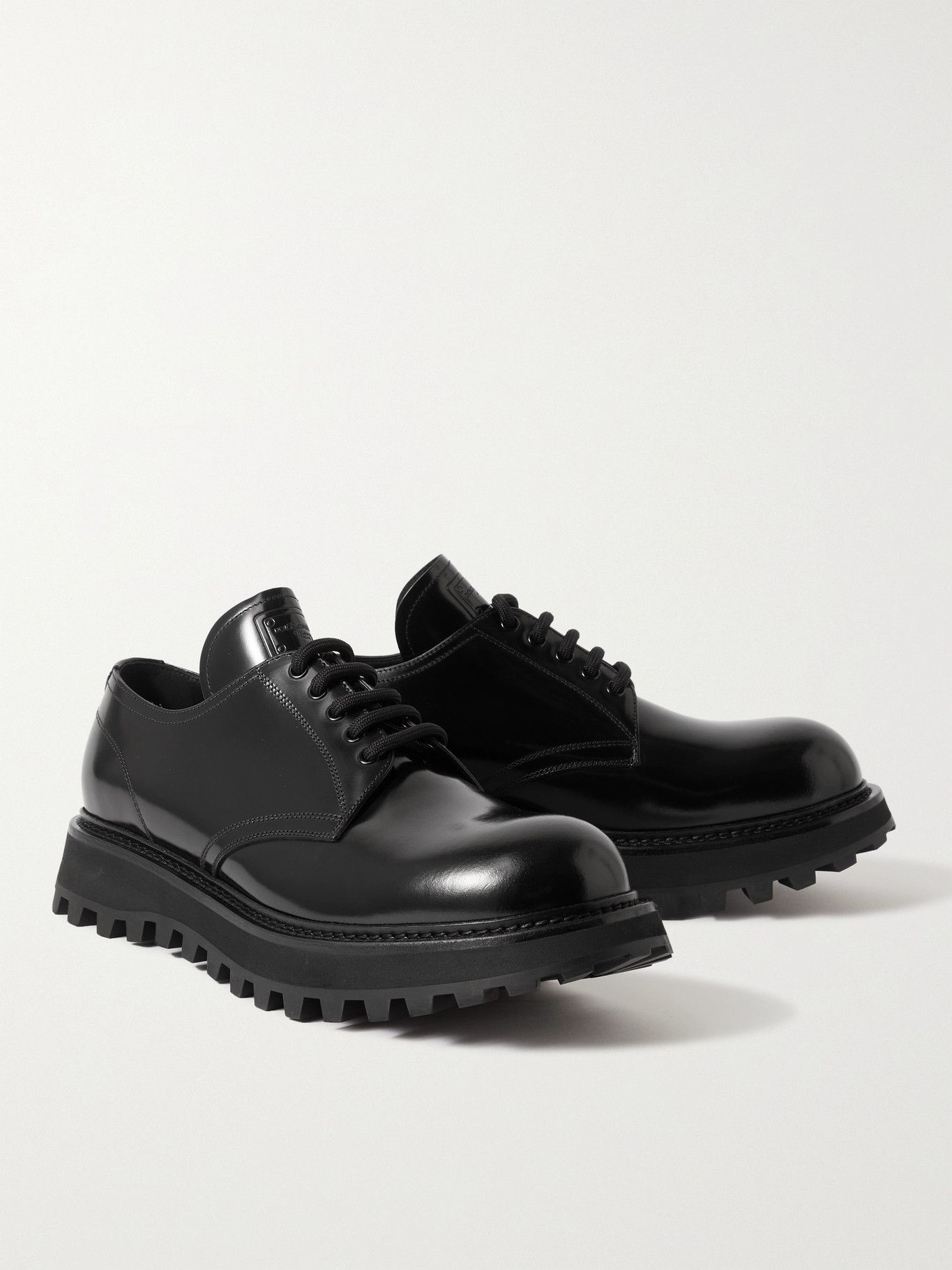 Dolce & Gabbana - Leather Derby Shoes - Black Dolce & Gabbana