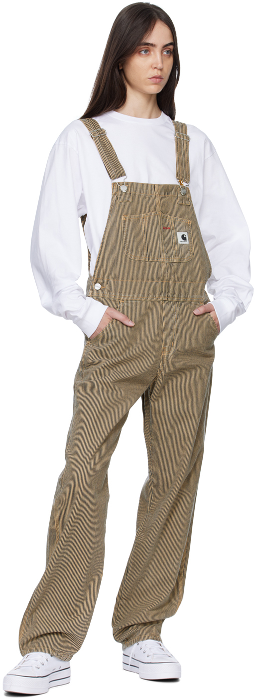Carhartt Work In Progress Brown & Navy Bib Overalls Carhartt WIP