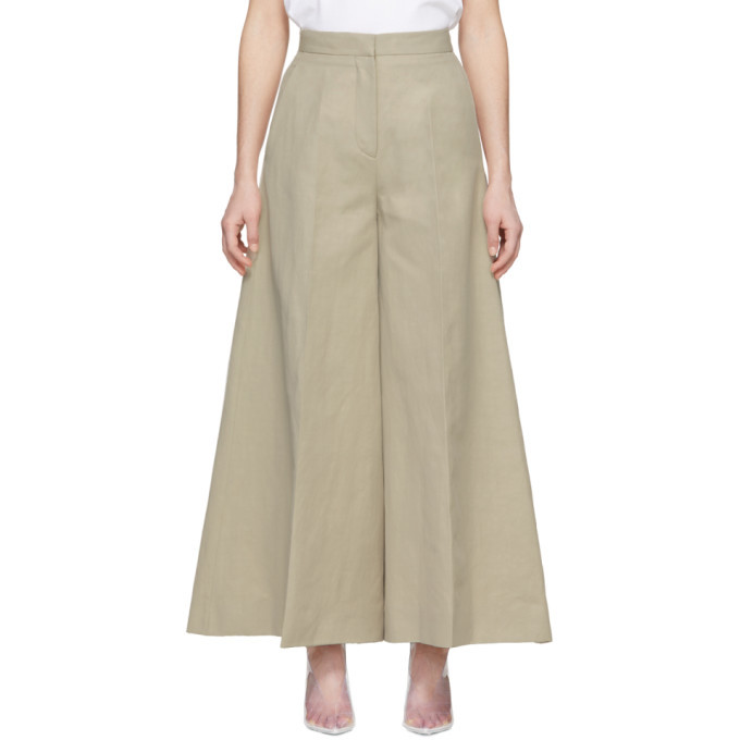 Stella McCartney Beige Other Materials Pants in Brown Womens Clothing Trousers Slacks and Chinos Wide-leg and palazzo trousers 
