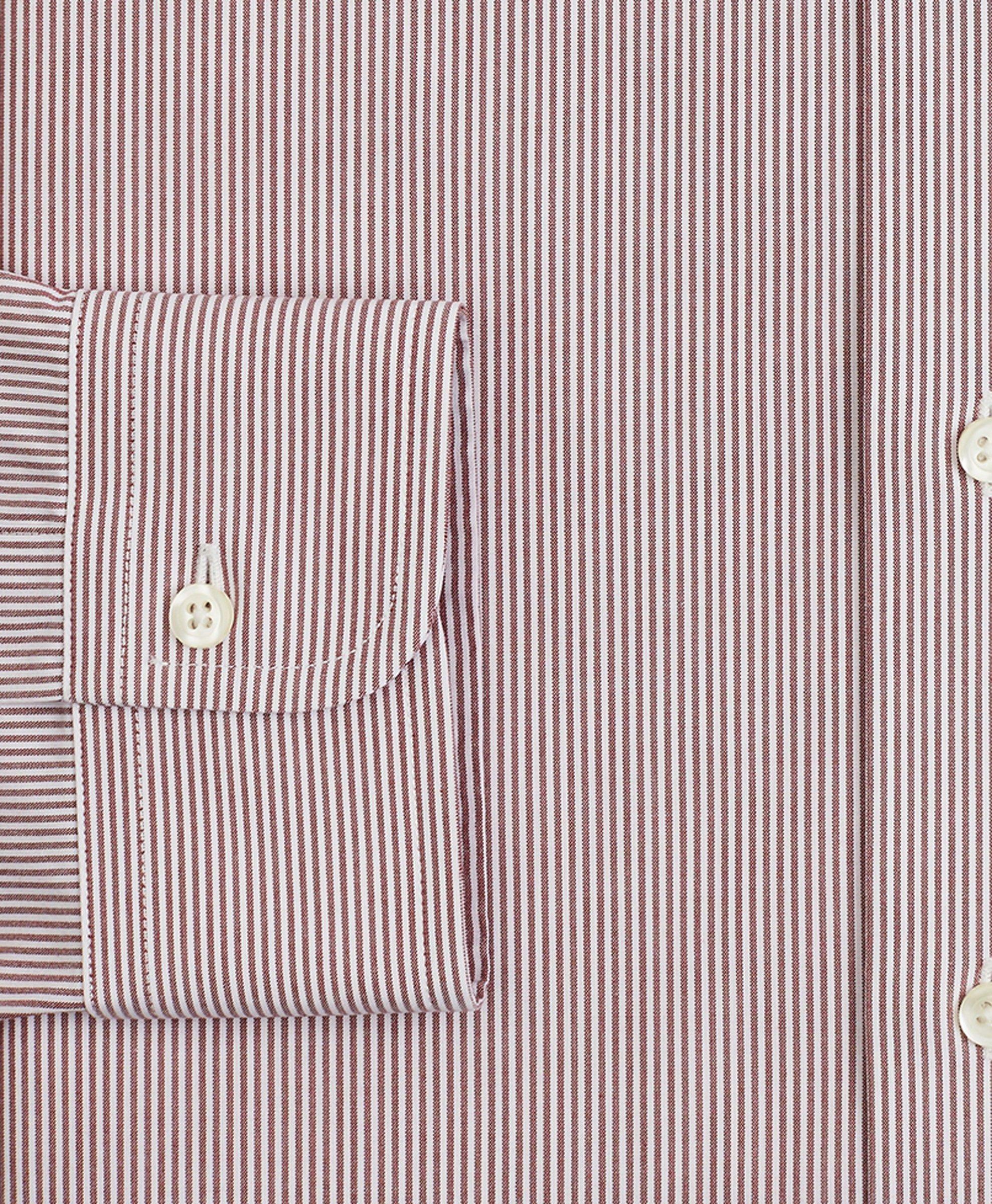 Brooks Brothers Men's Stretch Milano Slim-Fit Dress Shirt, Non-Iron Poplin Button-Down Collar Fine Stripe | Red