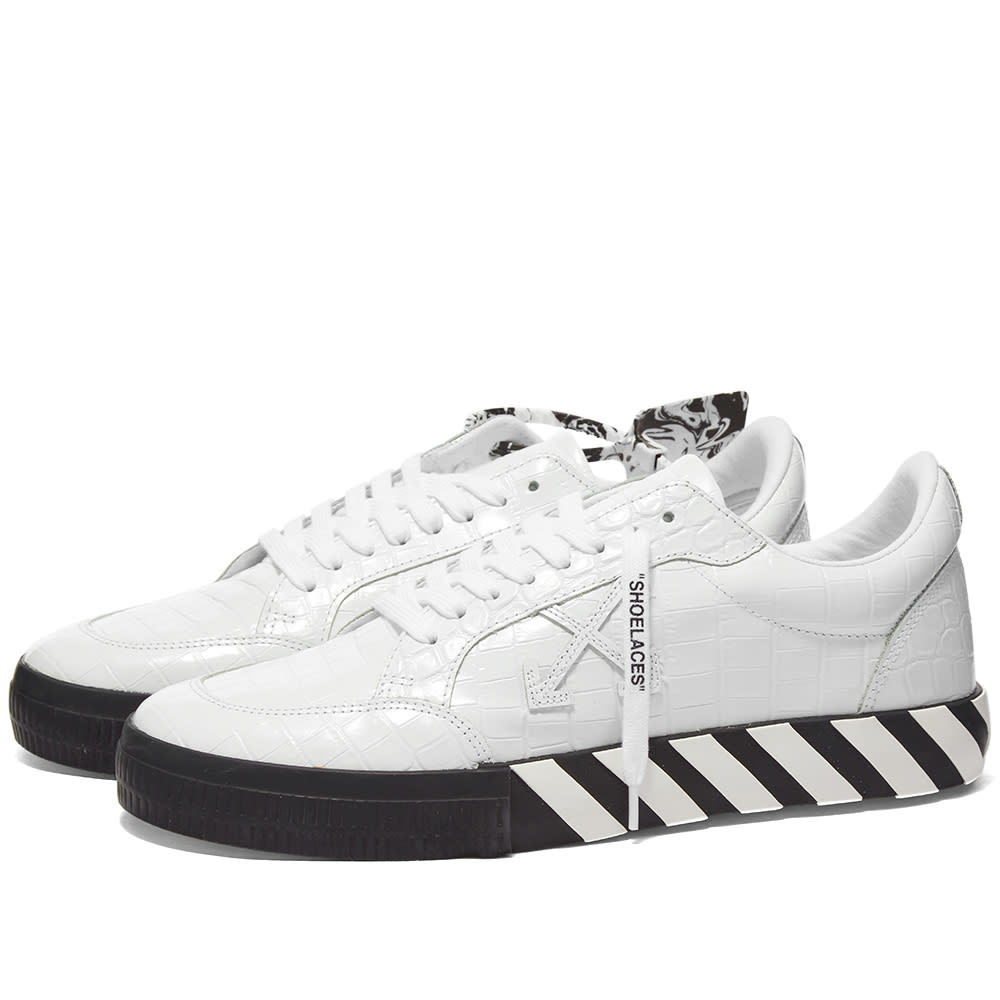 Off-White Low Vulcanized Croco Leather Sneaker Off-White