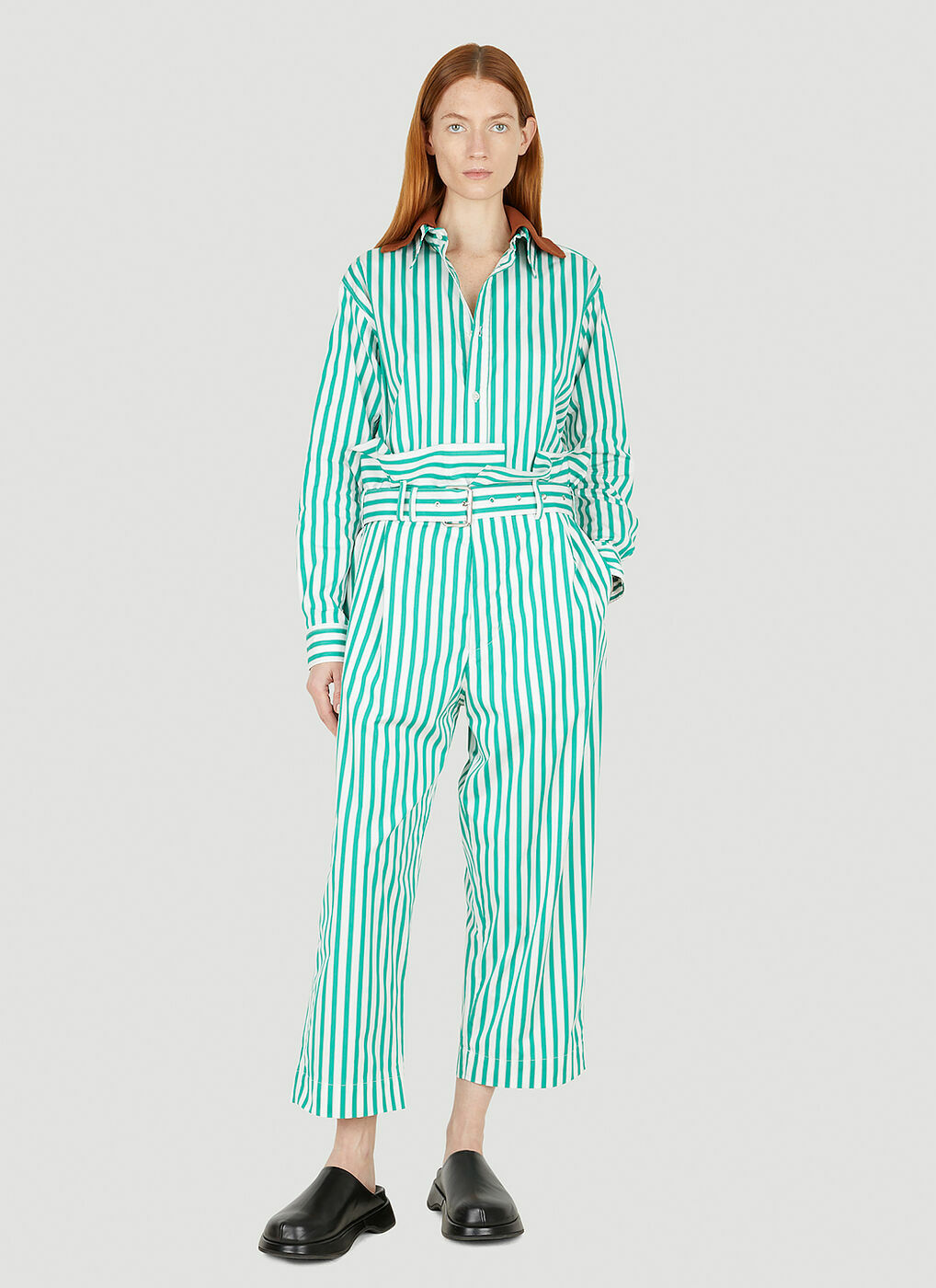 green striped pants