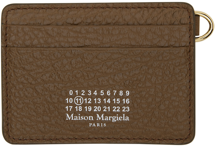 Maison Margiela Brown Logo Keyring Card Holder Maison Margiela