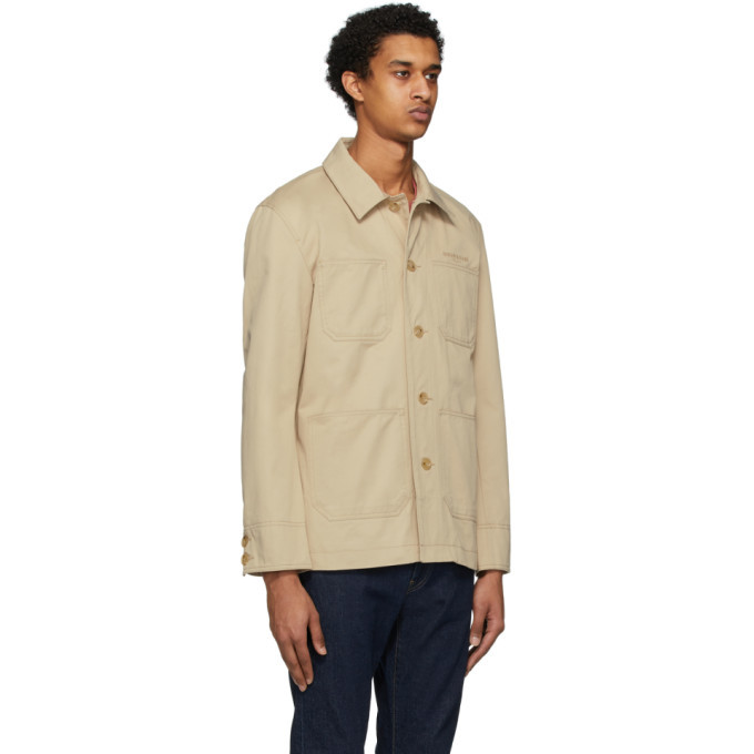 Maison Kitsune Beige Denim Worker 