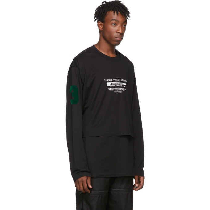 Givenchy Black Homme Podium Overlay Long Sleeve T-Shirt Givenchy