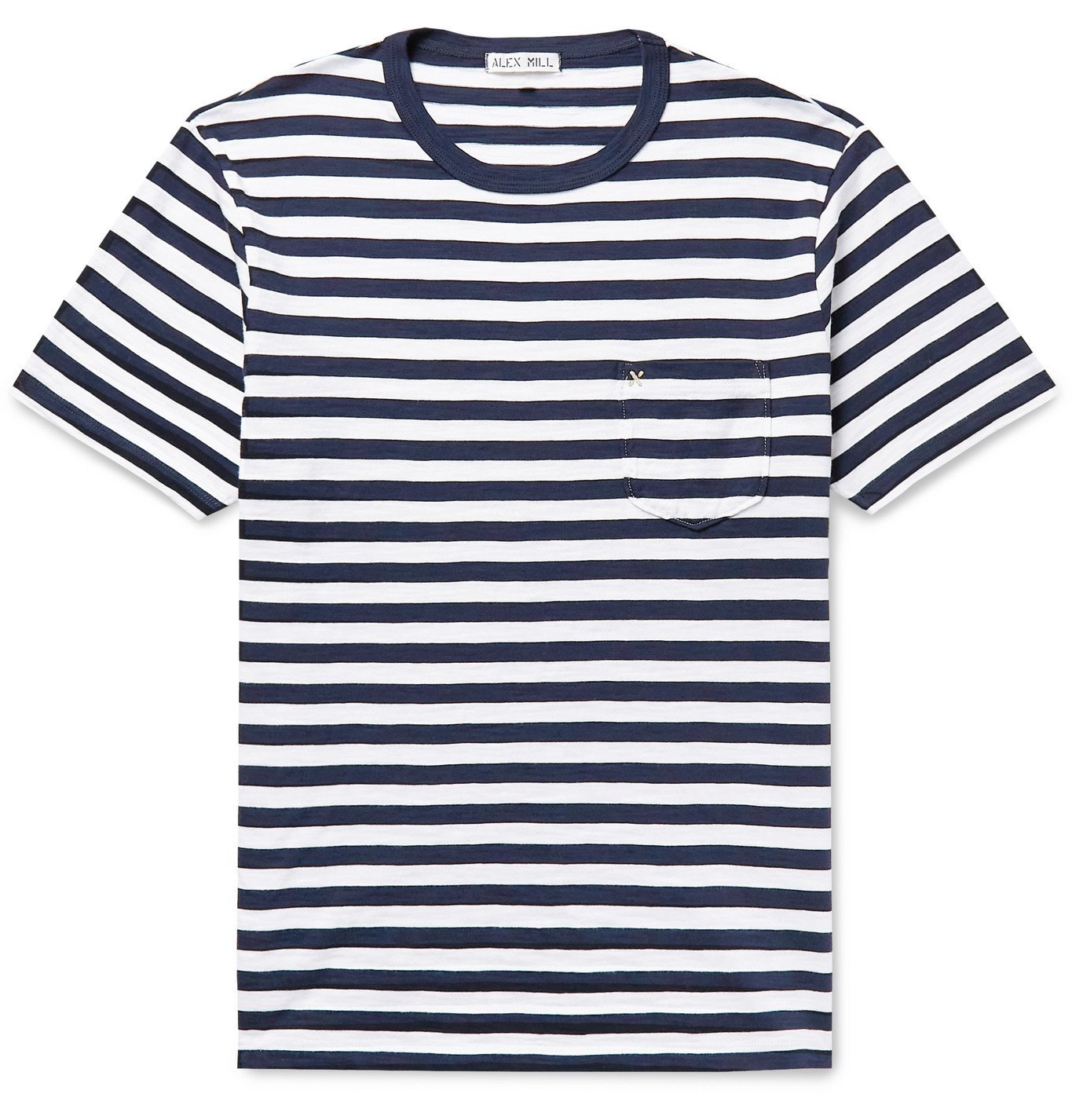 ALEX MILL - Standard Striped Slub Cotton-Jersey T-Shirt - Blue Alex Mill