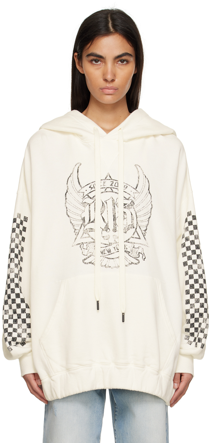 R13 White Jumbo Skate Hoodie R13