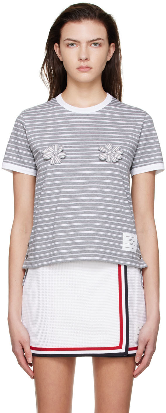 Thom Browne Grey Cotton T-Shirt Thom Browne