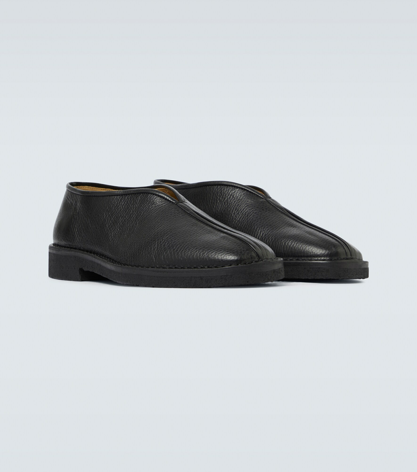 Lemaire - Grained leather slip-on shoes Lemaire