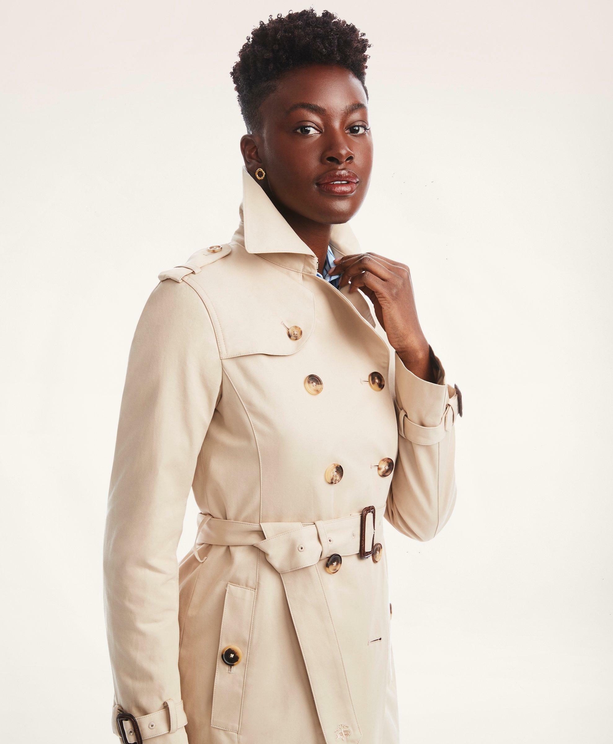 Brooks Brothers Women's Cotton Trench Coat | Khaki