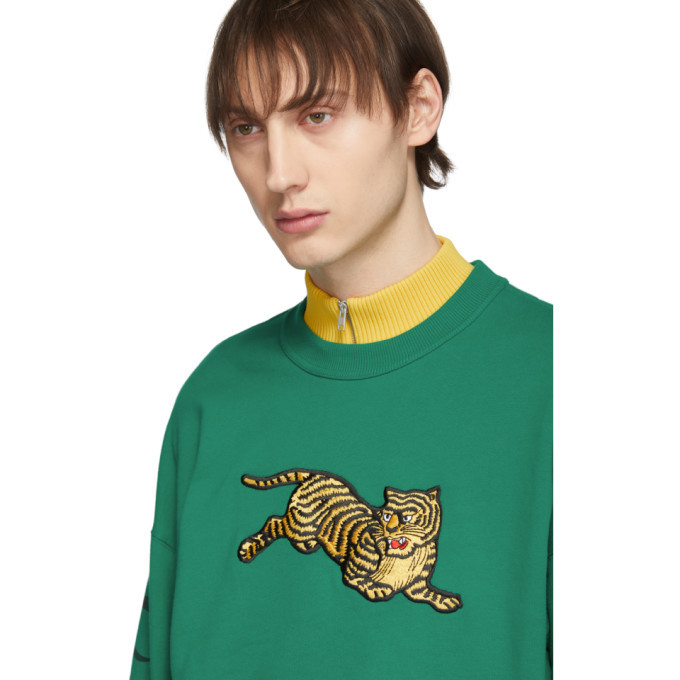 Kenzo Green Jumping Tiger Sweatshirt Kenzo