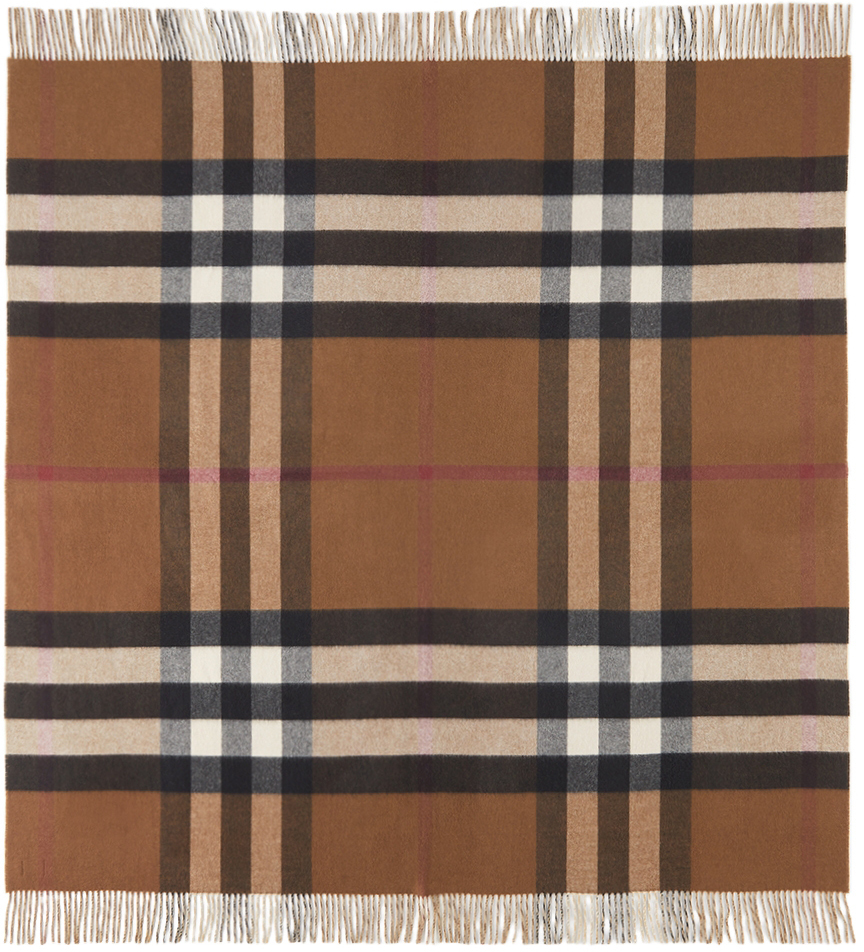 Burberry Brown Check Cashmere Blanket Burberry