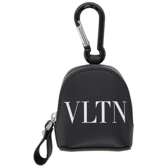 Valentino Black Valentino Garavani Leather Rockstud Keychain 