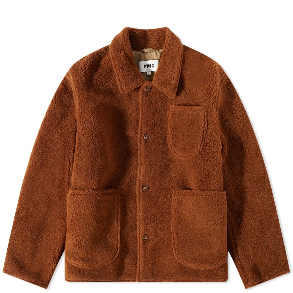 YMC Men's Labour Sherpa Chore Jacket in Rust YMC