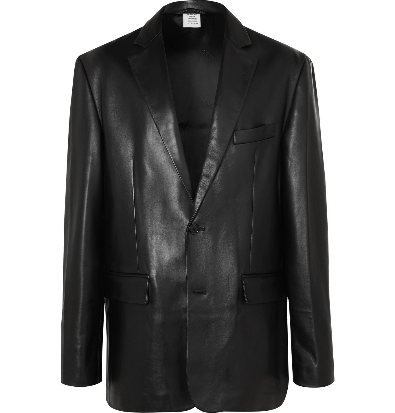 Vetements - Oversized Leather Blazer - Black Vetements