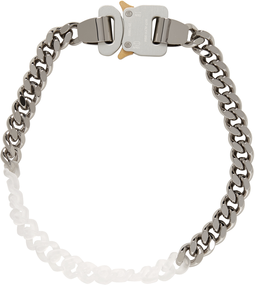 1017 ALYX 9SM Silver Metal & Nylon Chain Necklace