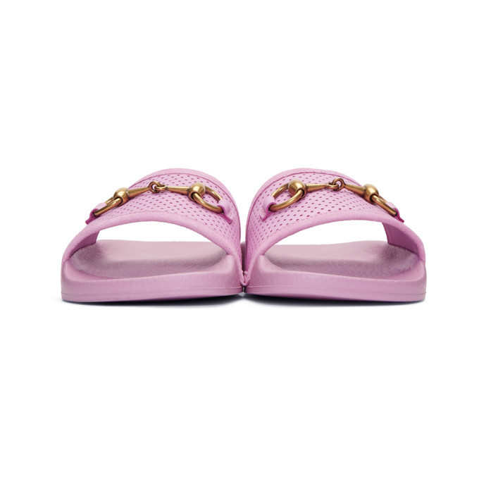 Gucci Purple Horsebit Pursuit Slides Gucci