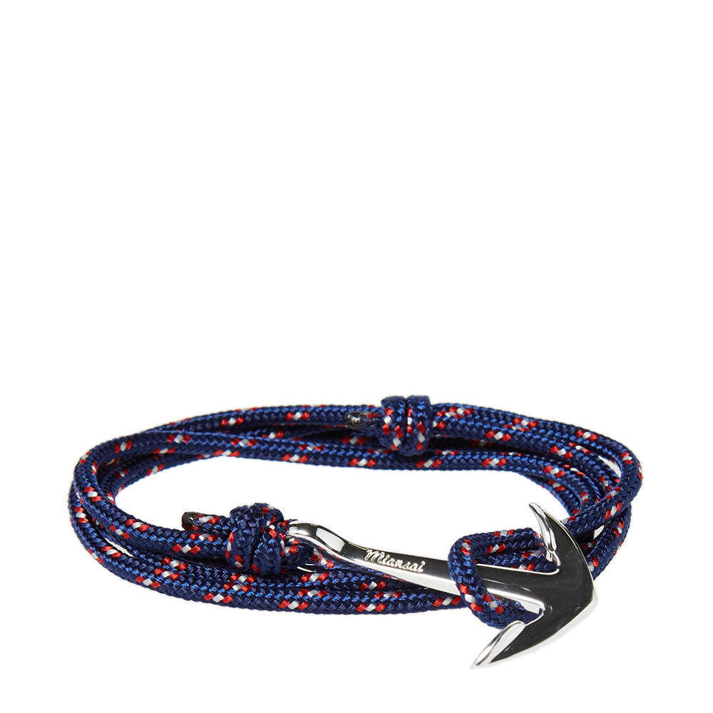 Miansai Navy Anchor White Rope Bracelet 