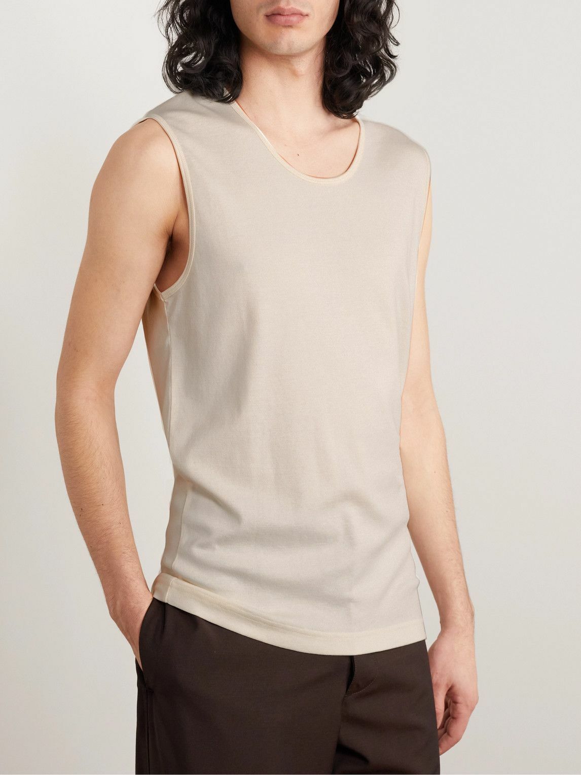 Lemaire Ribbed CottonJersey Tank Top Neutrals Lemaire