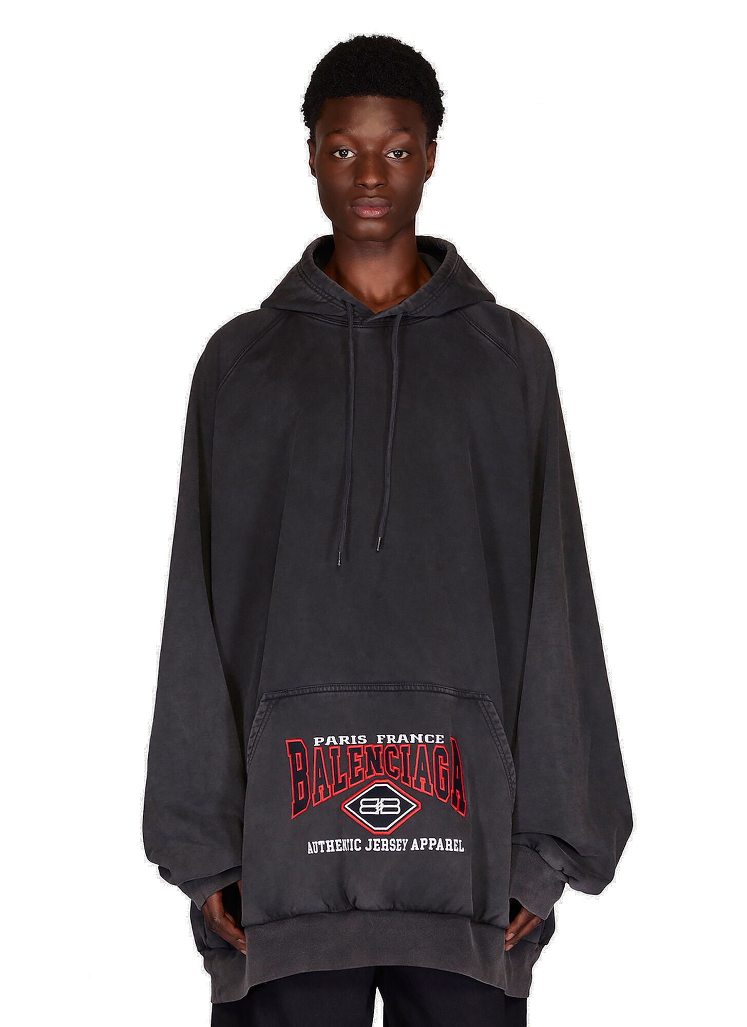 Oversized Hooded Sweatshirt in Black Balenciaga