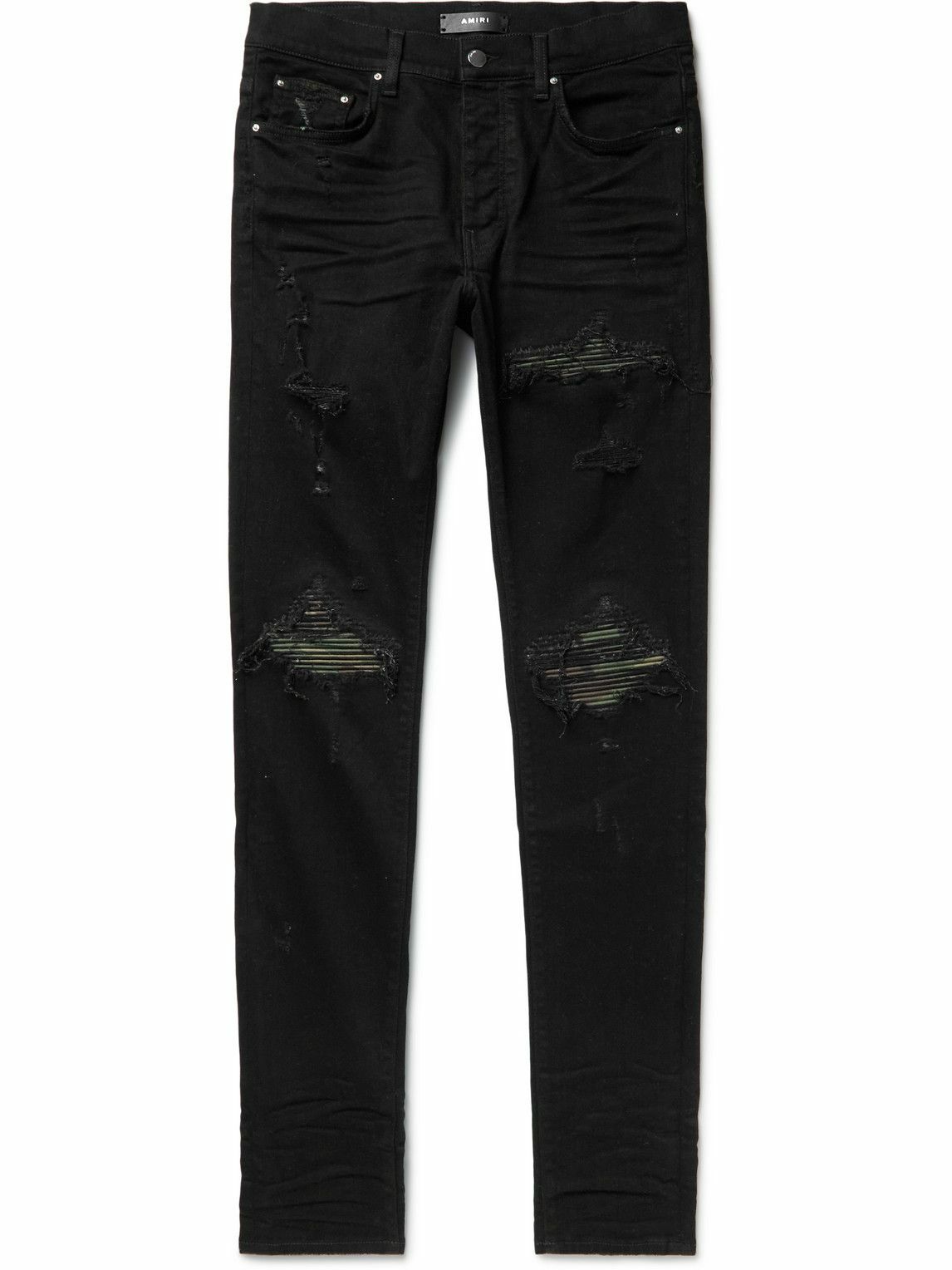 AMIRI - MX1 Skinny-Fit Panelled Distressed Jeans - Black Amiri