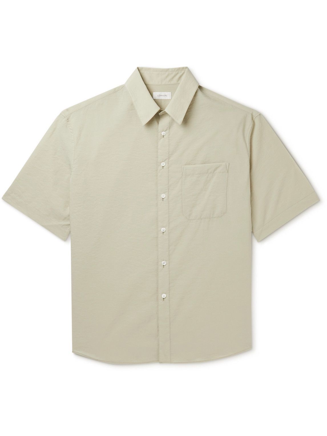 Lemaire - Crinkled Cotton-Blend Poplin Shirt - Green Lemaire