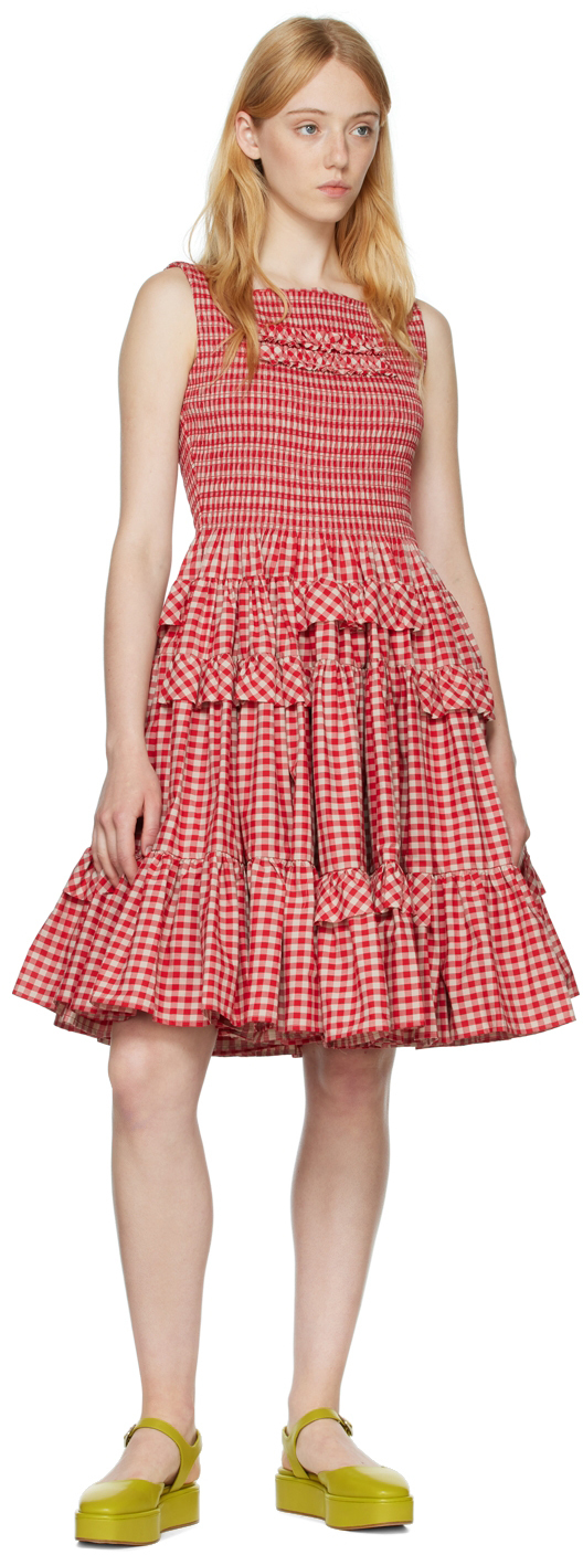 Molly Goddard Red Cotton Mini Dress Molly Goddard