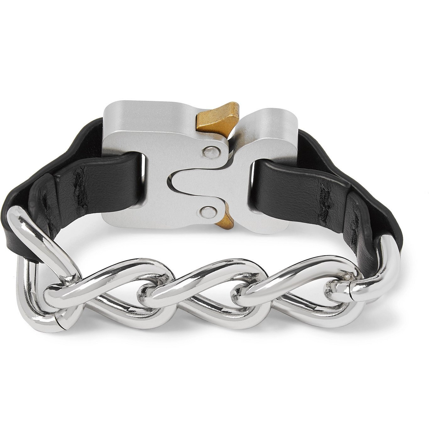 1017 ALYX 9SM - Buckle-Detailed Silver-Tone and Leather Bracelet ...
