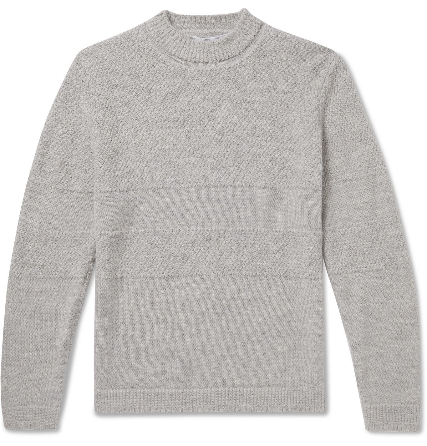 Inis Meáin - Mélange Textured Baby Alpaca Sweater - Gray Inis Meáin