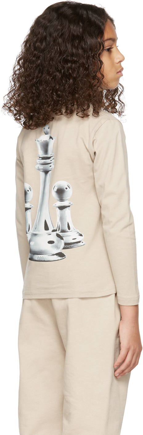032c SSENSE Exclusive Kids Beige Chess Long Sleeve T-Shirt
