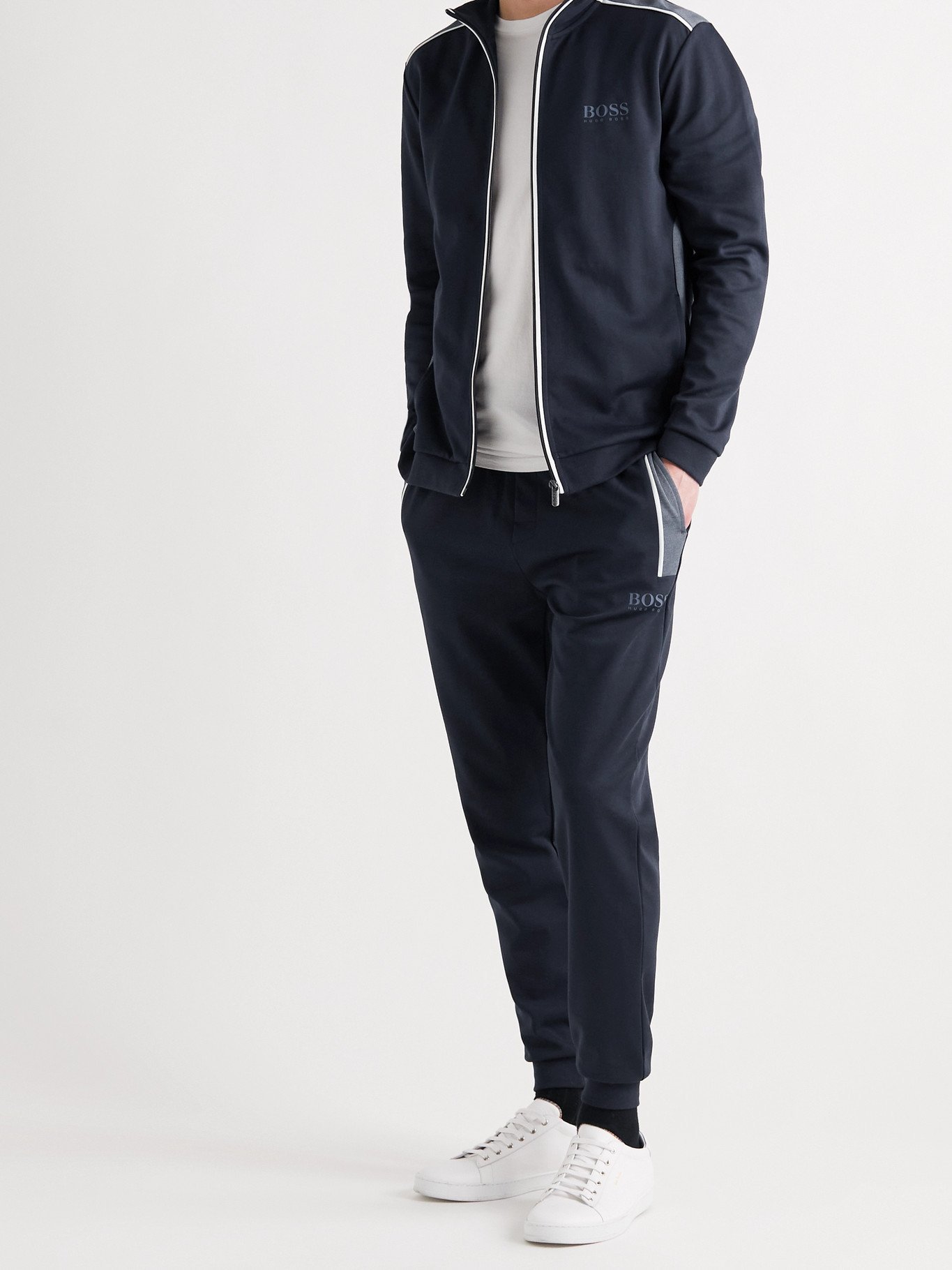HUGO BOSS - Tapered Piped Logo-Print 
