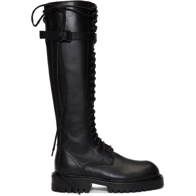 Black Lace-Up Boots Ann Demeulemeester