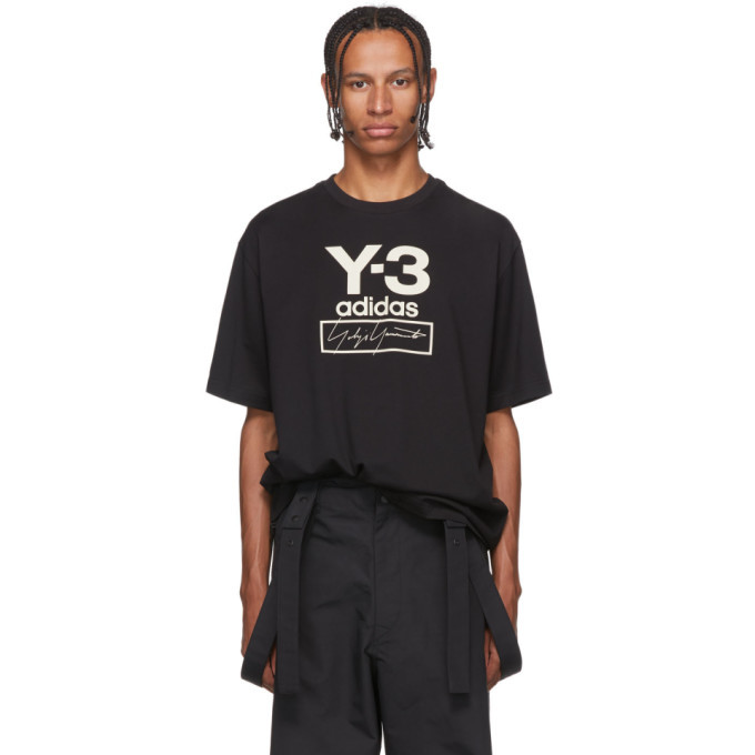 y3 stacked logo tee