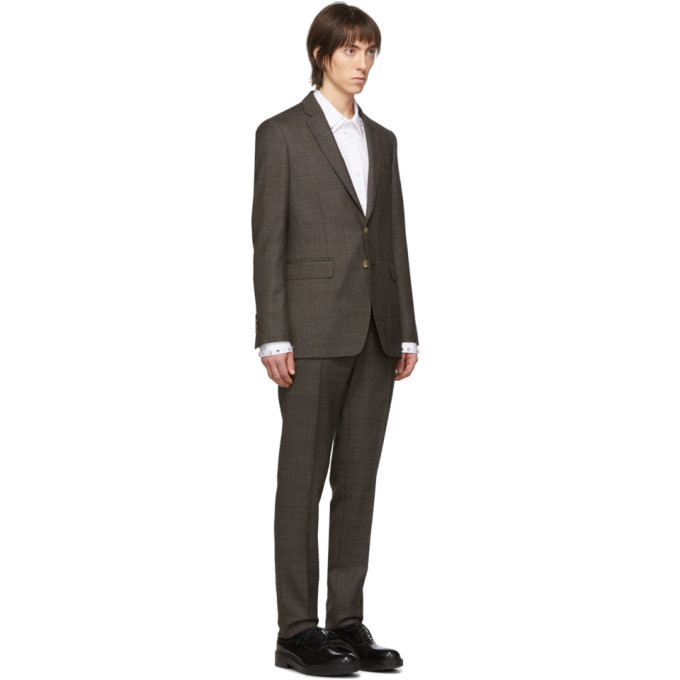 Burberry SSENSE Exclusive Brown Wool Check Suit Burberry