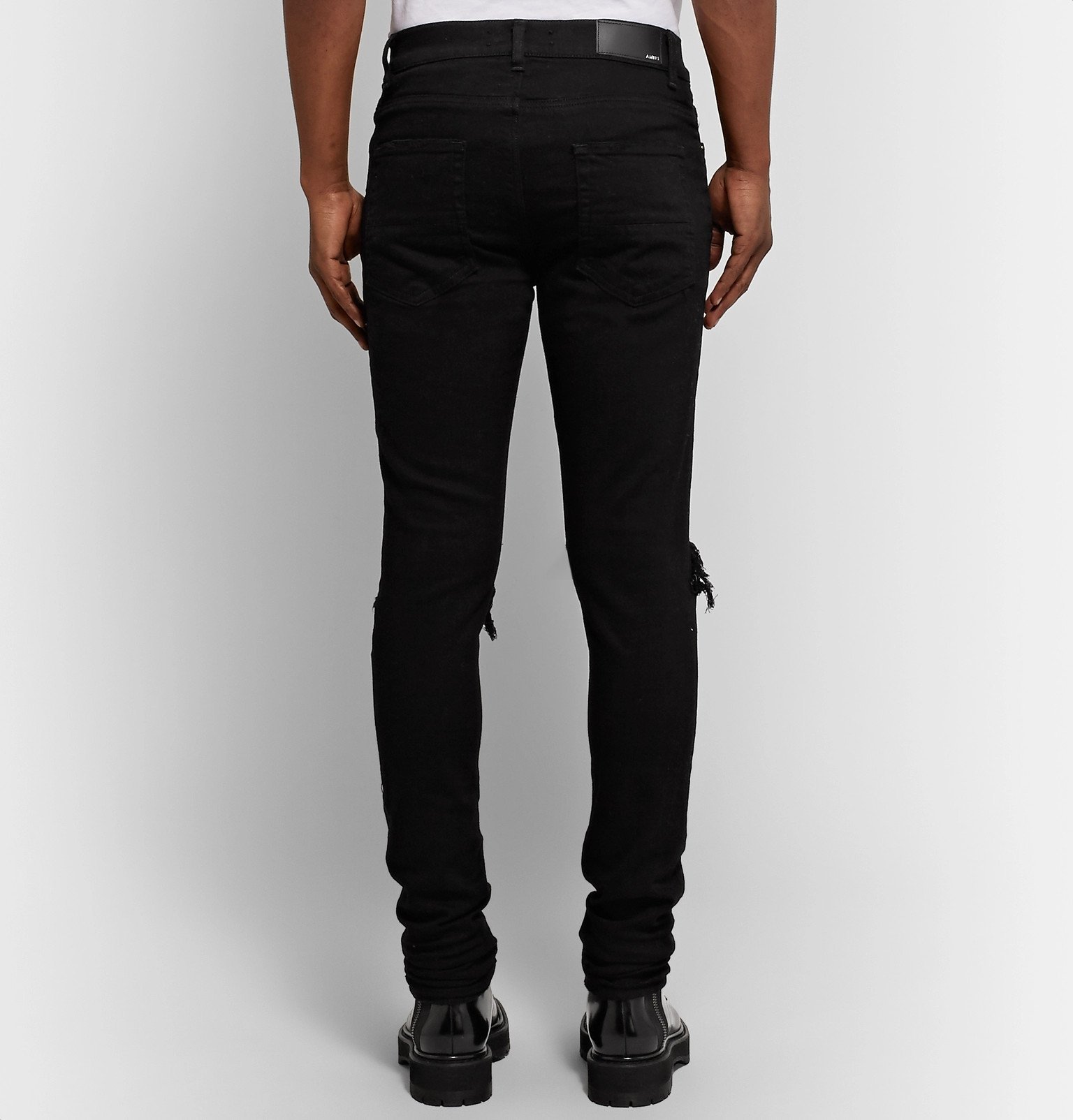 AMIRI - Thrasher Skinny-Fit Distressed Stretch-Denim Jeans - Black Amiri