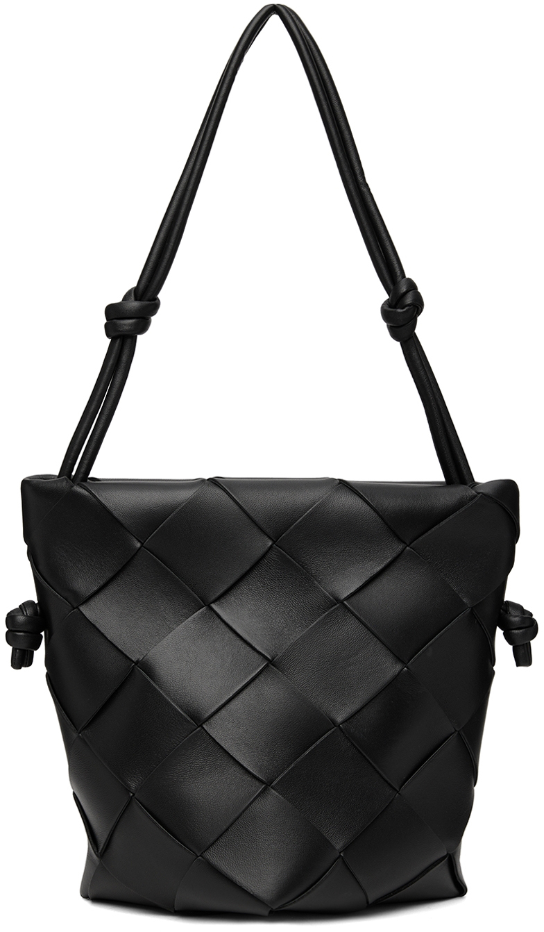 Bottega Black Clasp Bucket Shoulder Bag Bottega