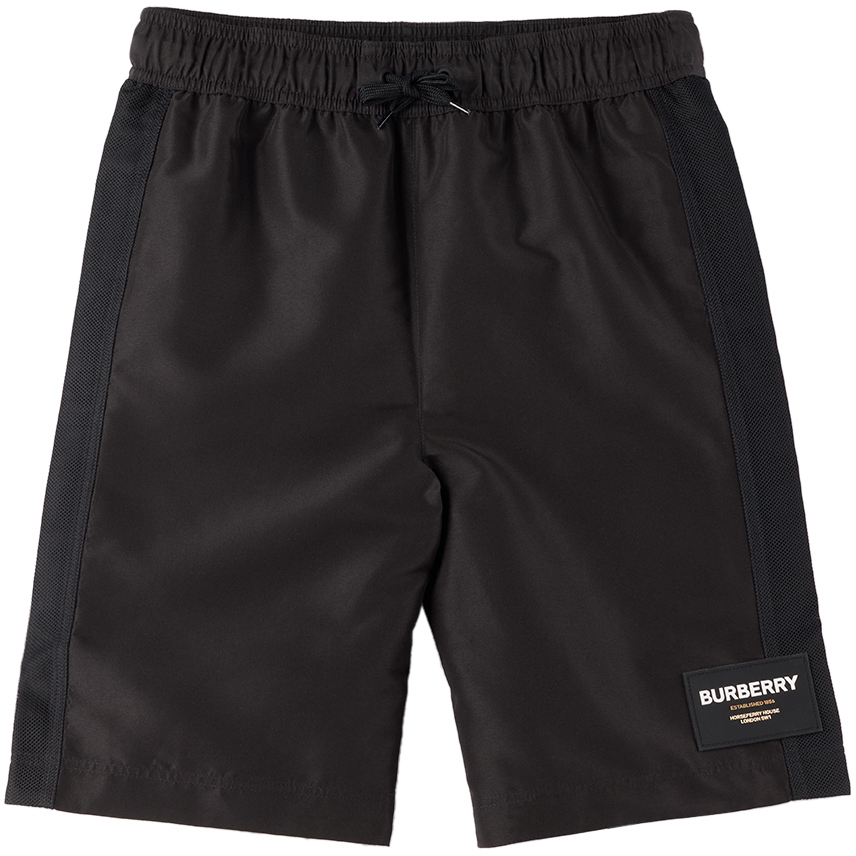 Burberry Kids Black Patch Swim Shorts Burberry