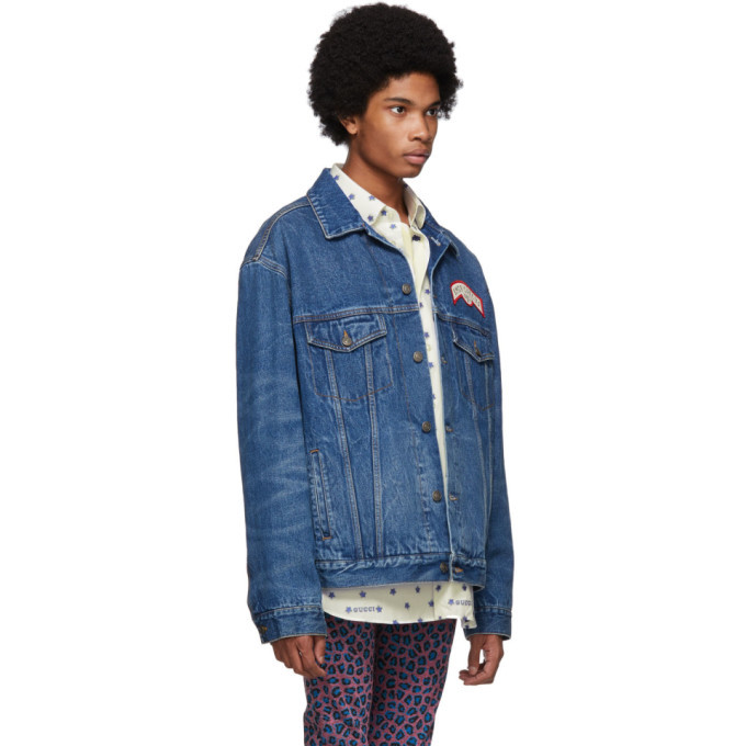 Gucci Blue Denim Patches Oversized Jacket Gucci