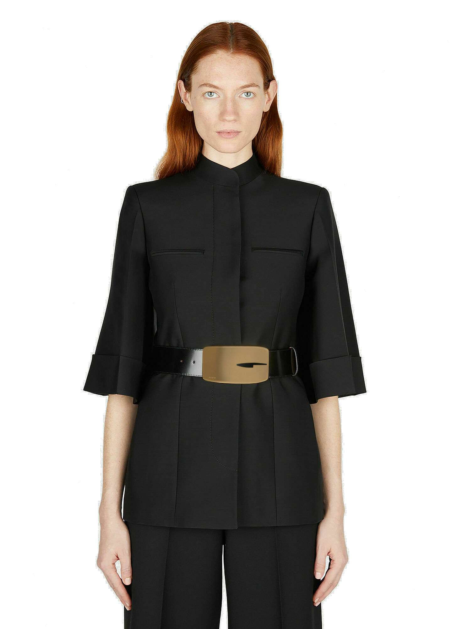 Gucci - Waist Belt Blazer In Black Gucci