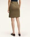 Brooks Brothers Women's Stretch Cotton Buttoned Twill Skirt | Olive